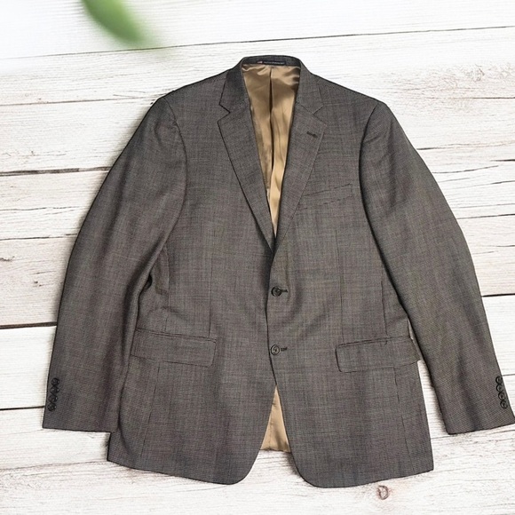 Hart Schaffner Marx Other - Hart Schaffner Marx Blazer Men’s Grey Houndstooth Made in USA Sports Coat 44L